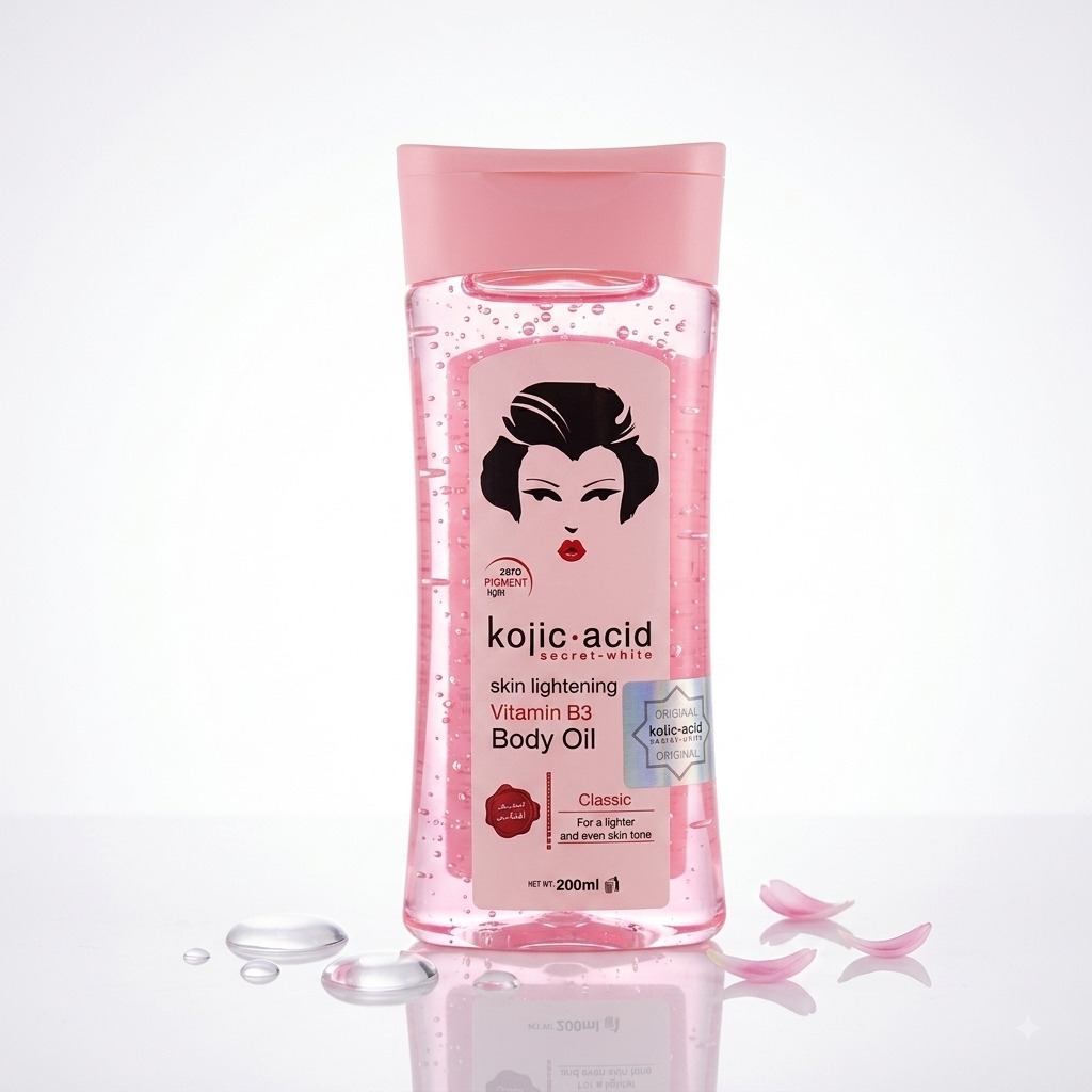 Kojic Acid Secret White Skin Lightening Vitamin B3 Body Oil (Classic - 200ml)