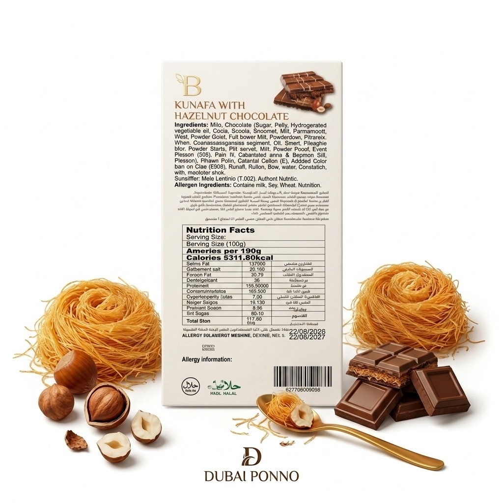 Dubai Kunafa Premium Chocolate – Kunafa & Hazelnut