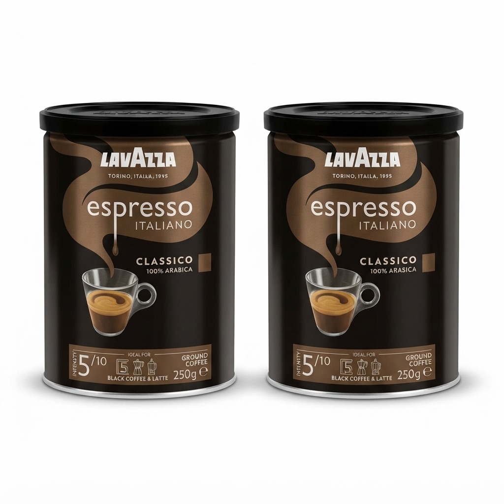 Lavazza Espresso Italiano Classico Ground Coffee (250g Tin, 2-Pack)