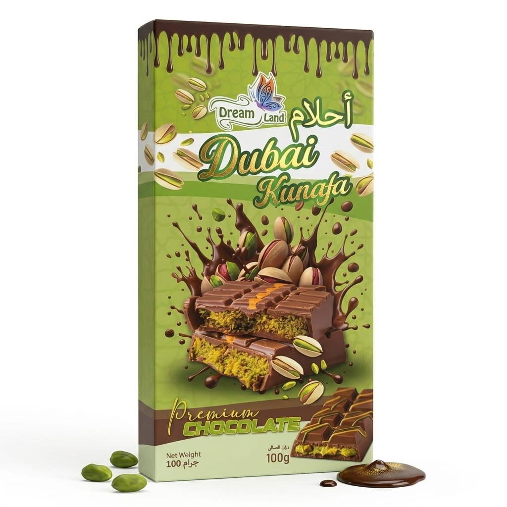 Dream Land Dubai Kunafa Premium Chocolate Bar (100g)